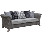 Grace 3 Seater Sofa Silver/Grey Fabric